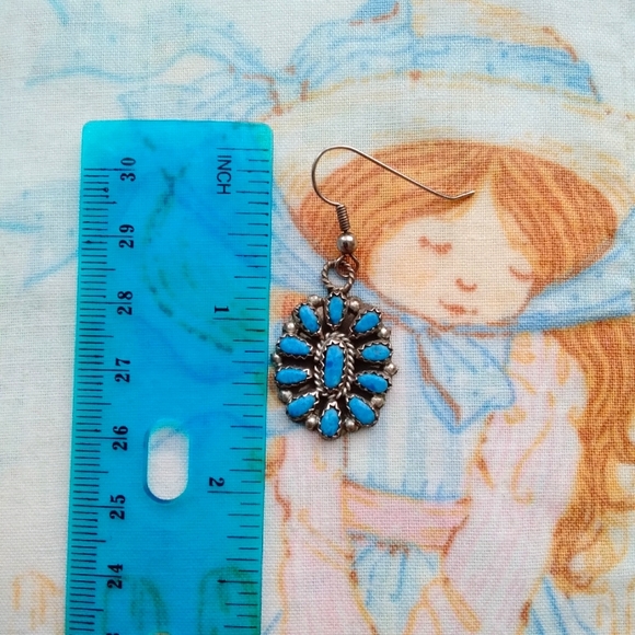 Denim Lapis Cluster Earrings - Picture 8 of 9